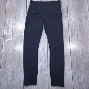 Prana Leggings Women Medium Black Gray Geometric High Rise Yoga Pants